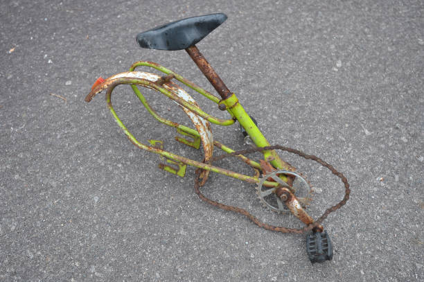 istock Old broken bicycle in Chernobyl zone 1278487706