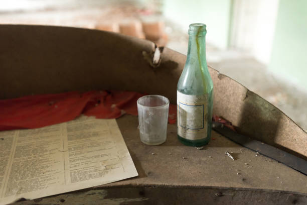 istock Old glass and bottle in Chernobyl zone 1278487736