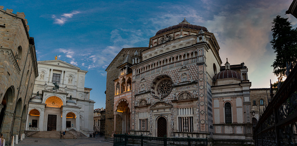 piazza del duomo in bergamo with the cathedral