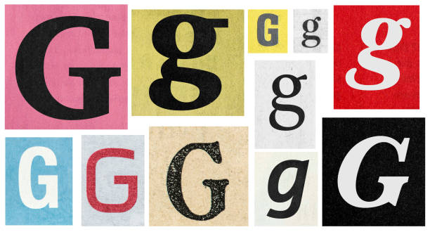 istock Paper cut letter G Newspaper cutouts collage scrapbooking crafting 1278487921