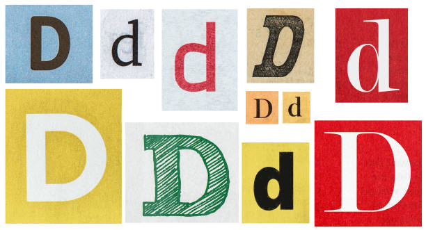 istock Paper cut letter D Old newspaper cutouts scrapbook crafting 1278487931