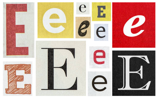 istock Paper cut letter E newspaper cutouts creative scrapbooking crafting 1278487932