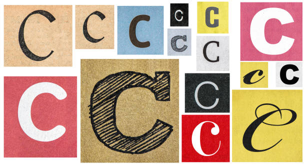 istock Paper cut letter C Old newspaper cutouts scrapbooking crafting 1278487940
