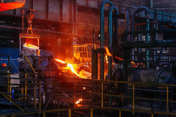 istock Metal casting process in metallurgical plant 1278488669