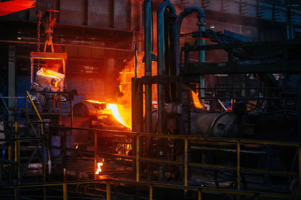 istock Metal casting process in metallurgical plant 1278488670