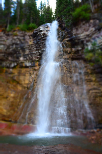 chutes de la virginie dans le parc national des glaciers - chutes virginia photos et images de collection