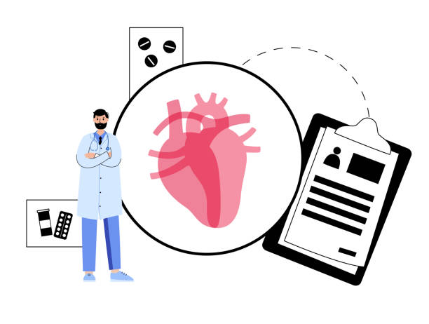 kardiologisches vorlagenkonzept - human heart heart disease healthy lifestyle human internal organ stock-grafiken, -clipart, -cartoons und -symbole