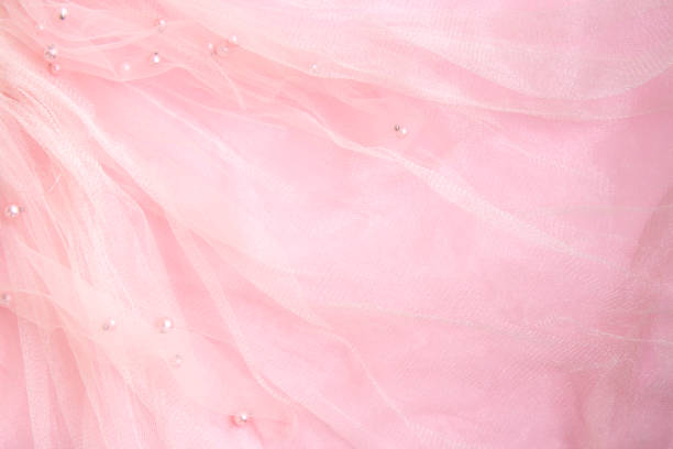 istock Beautiful pink tulle with shiny beads background 1278495406