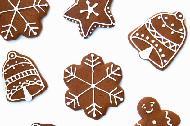 istock Christmas gingerbread cookie on white background 1278495413