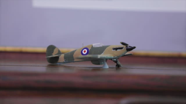 small WW2 model airplane close up