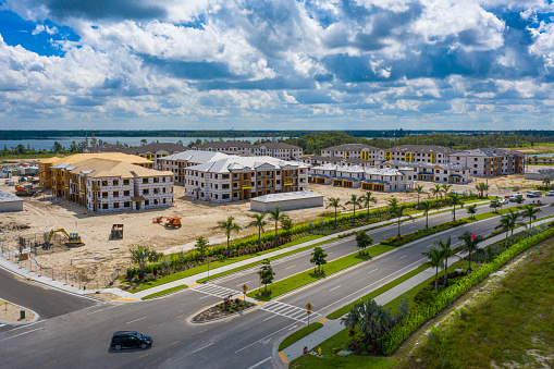 Construction of residential apartments in Florida.