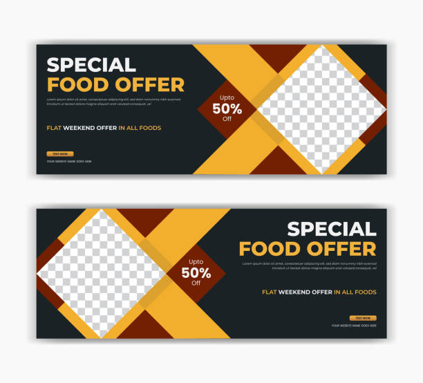 Food Restaurant sale social media post poster instagram story facebook cover page, header, timeline web banner template Food Restaurant sale social media post poster instagram story facebook cover page, header, timeline flyer web banner template facebook f8 stock illustrations