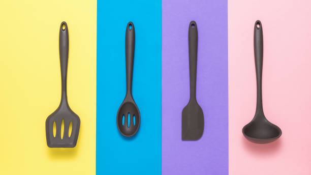 istock Set of silicone kitchen accessories on a colored background. 1278512597