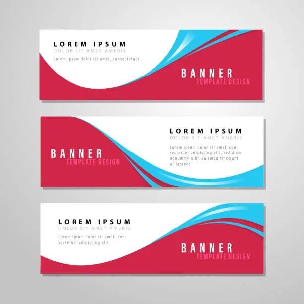 Vector illustration of red banner template