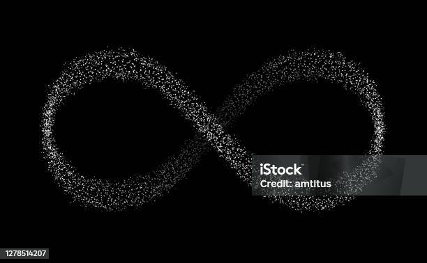 Infinity Particles Black Bg Stock Illustration - Download Image Now - Infinity, Circle, Change