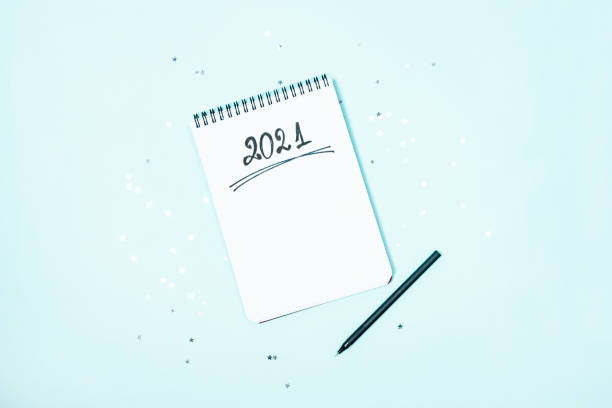 istock Top view of empty notebook ready for New 2020 Year planning or wish list 1278517374