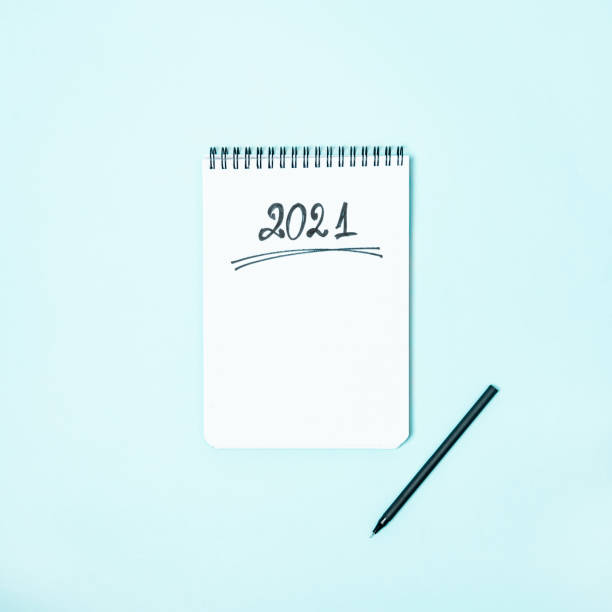 istock Top view of empty notebook ready for New 2020 Year planning or wish list 1278517379