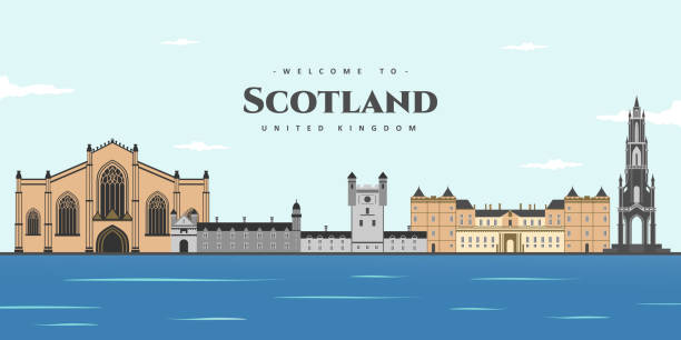 ilustraciones, imágenes clip art, dibujos animados e iconos de stock de vista aérea en edimburgo, capital city de escocia, reino unido. la capital de escocia es una de las ciudades más singulares y memorables de europa. esta ciudad es una de las favoritas entre los que la han visitado - scottish travel