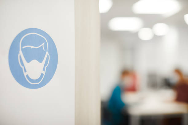 istock Wear a mask sign in an office. 1278529249
