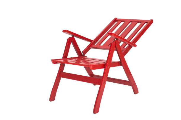 istock Red wooden chair isolated on white background. 1278529673