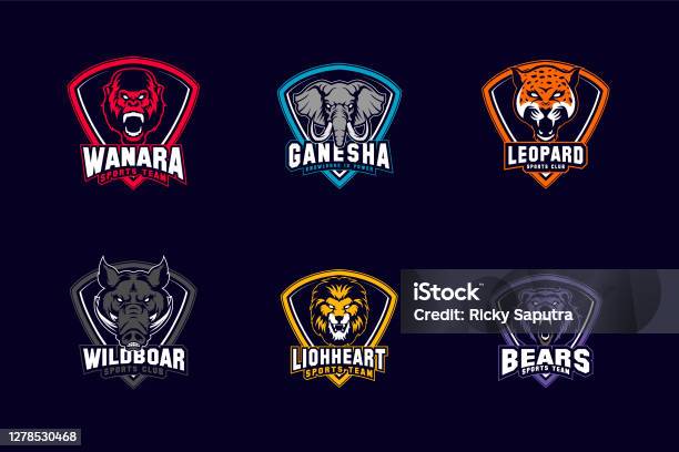 Animal Sports Shield Mascot Icon Vector Sets Stock Illustration - Download  Image Now - Bird, Logo, Shield - iStock