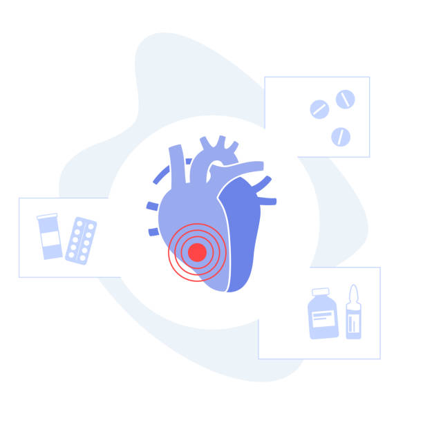 kardiologisches vorlagenkonzept - human heart heart disease healthy lifestyle human internal organ stock-grafiken, -clipart, -cartoons und -symbole