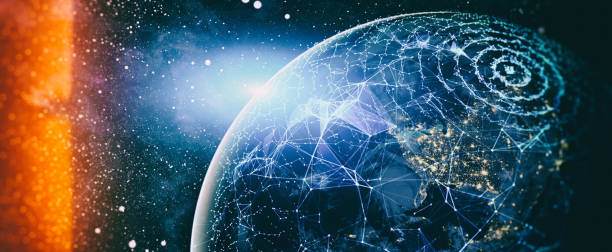 istock Global world network and telecommunication on earth and IoT. Communication technology for internet business.Elements of this image furnished by NASA 1278530861