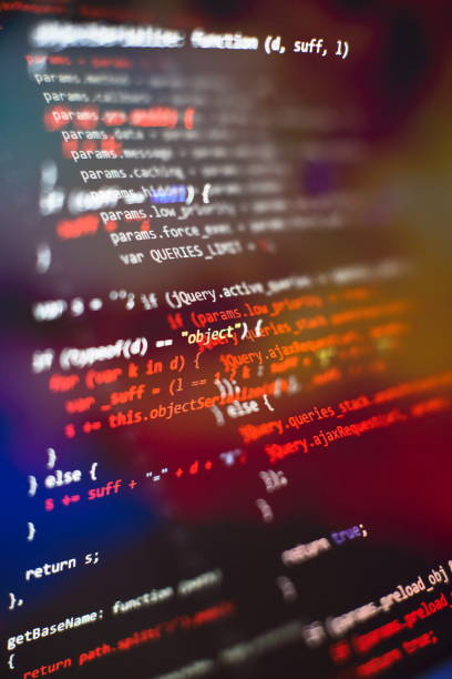 Computer programming often shortened to programming is a process for original formulation of computing problem to executable computer programs such as analysis, developing, algorithms and verificatio Monitor closeup of function source code.Writing programming functions on laptop. Big data and Internet of things trend. debug stock pictures, royalty-free photos & images