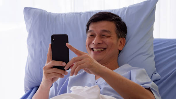 istock Male patient, video call with relatives 1278530926