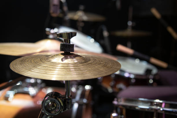 istock Cropped image of drum set. Drum kit with crash, ride, splash cymbal. 1278531047