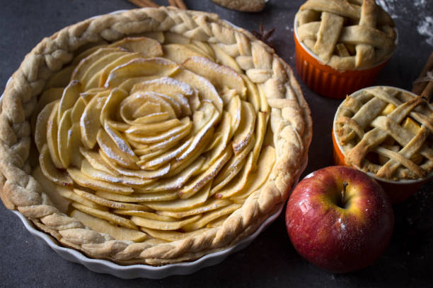 istock Apple tarts top view photo. 1278535571