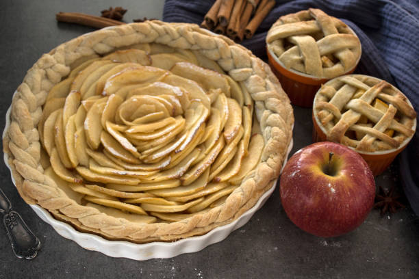 istock Apple tarts top view photo. 1278535647