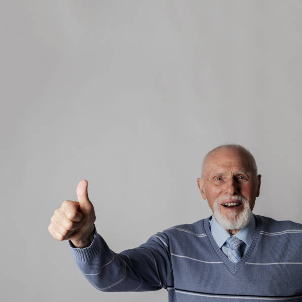 istock Old man is showing thumb up. 1278538036