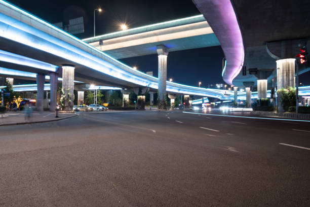 istock Flyovers and expressways glowing at night in Nanjing, China 1278538294