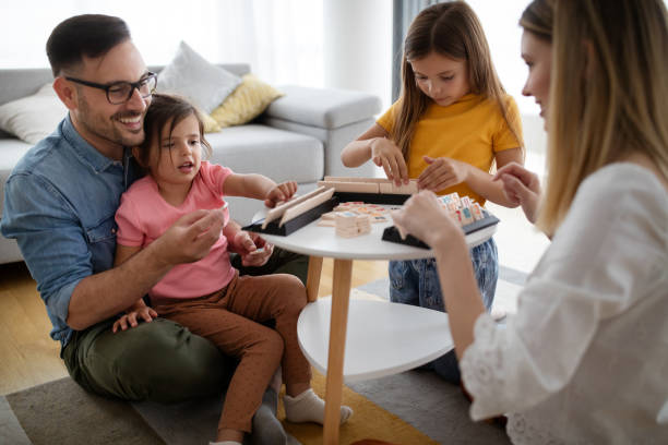 istock Happy family having fun times at home 1278539644