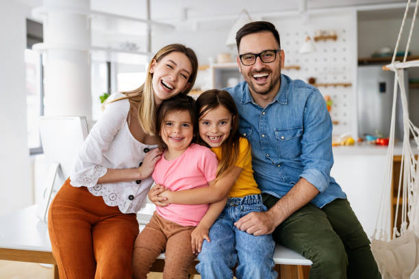 istock Happy family having fun time at home 1278539681