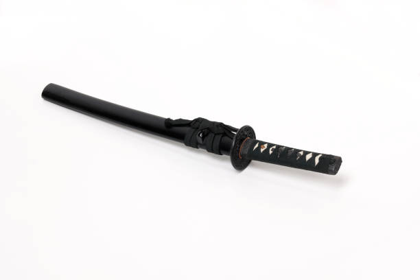 Japanese sword on white background
