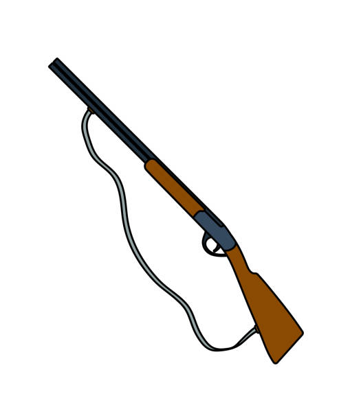 ilustrações de stock, clip art, desenhos animados e ícones de icon of hunting gun - rifle hunting shotgun gun