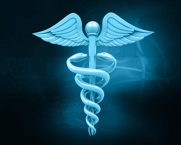istock Medical Caduceus icon blue 1278542348