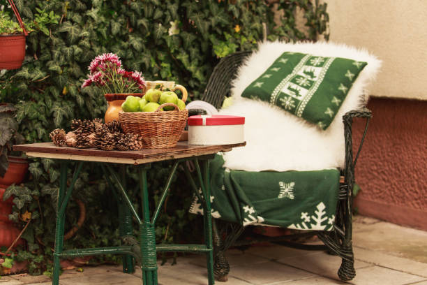 istock Cozy corner to relax at on a terrace during autumn 1278542443