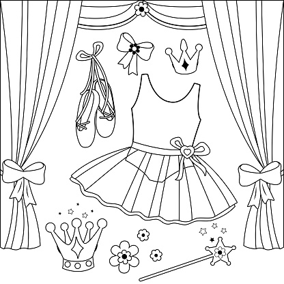 Ilustración de Escenario De Ballet Vector Página Para Colorear En Blanco Y Negro y más Vectores Libres de Derechos de Diseño de trazado - iStock Ilustración de Escenario De Ballet Vector Página Para Colorear En Blanco Y Negro y más Vectores Libres de Derechos de Diseño de trazado - iStock