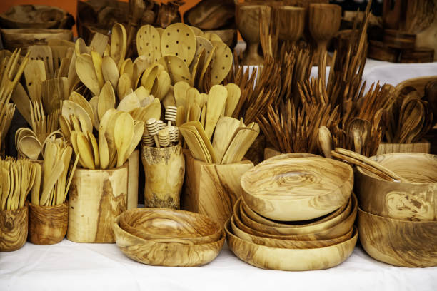 istock Handmade wooden cutlery 1278554491