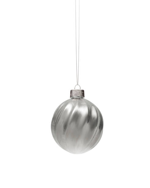 istock Silver spiral twisted Christmas bauble 1278555422
