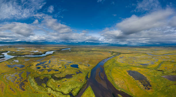 istock Aerial panorama view of Avacha river delta 1278555609