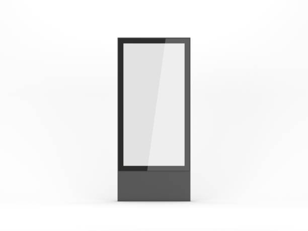 istock Vertical Black Lightbox poster billboard stand mockup for advertising isolated on white 1278556513
