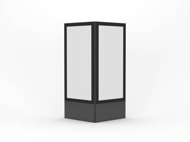 istock Two Vertical Lightbox poster billboard stand mockup for advertising isolated on white 1278556518