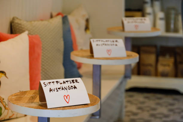 Stockholm, Sweden Oct 2, 2020  sign in a bakery saying \