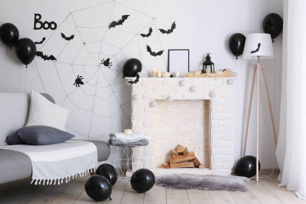 istock Room interior decorated for halloween 1278561128