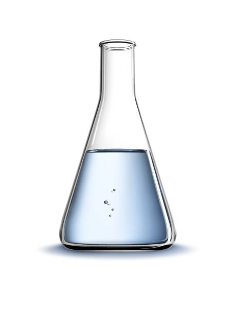 erlenmeyer - laboratory glassware beaker flask glass photos et images de collection