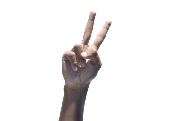 istock Peace Hand Symbol on Isolated White Background 1278563107